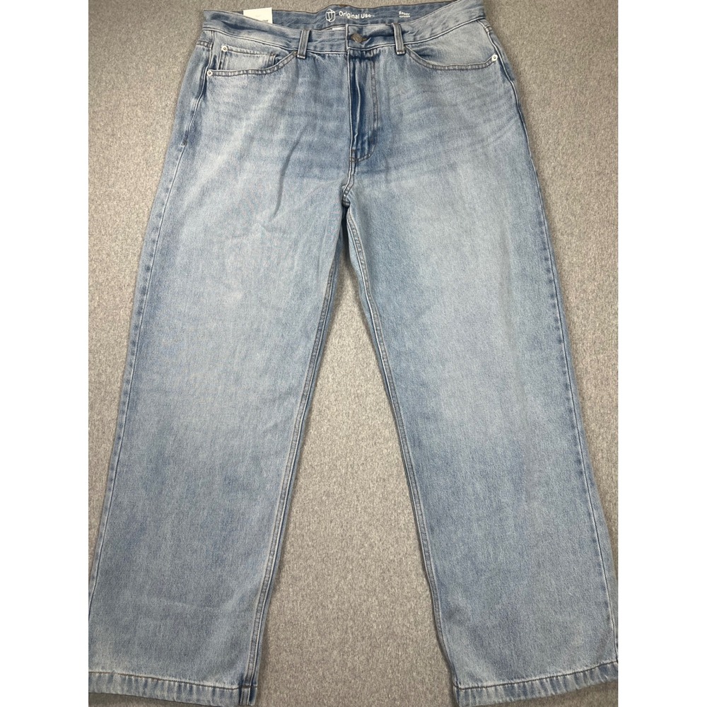 Original Use Baggy Jeans Mens 38X32 Light Blue NWT Wide Leg Relaxed Streetwear
